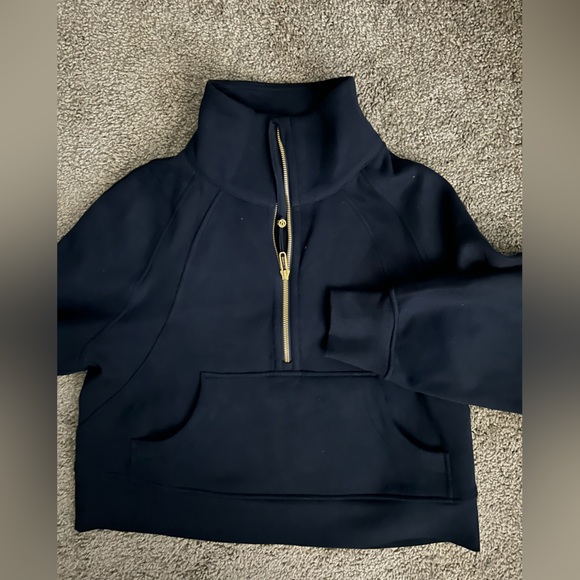 Navy lululemon Half-Zip Sweatshirt with Gold Zipper - Picture 1 of 2